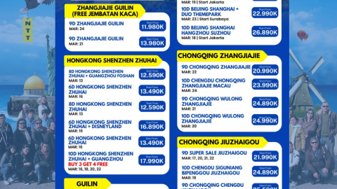TOUR CHINA CHONGQING ZHANGJIAJE MURAH 2026